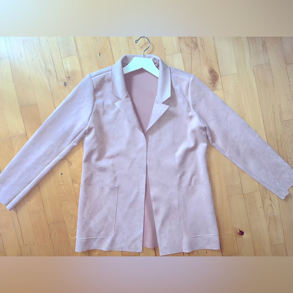 ZARA dusty pink faux suede coat